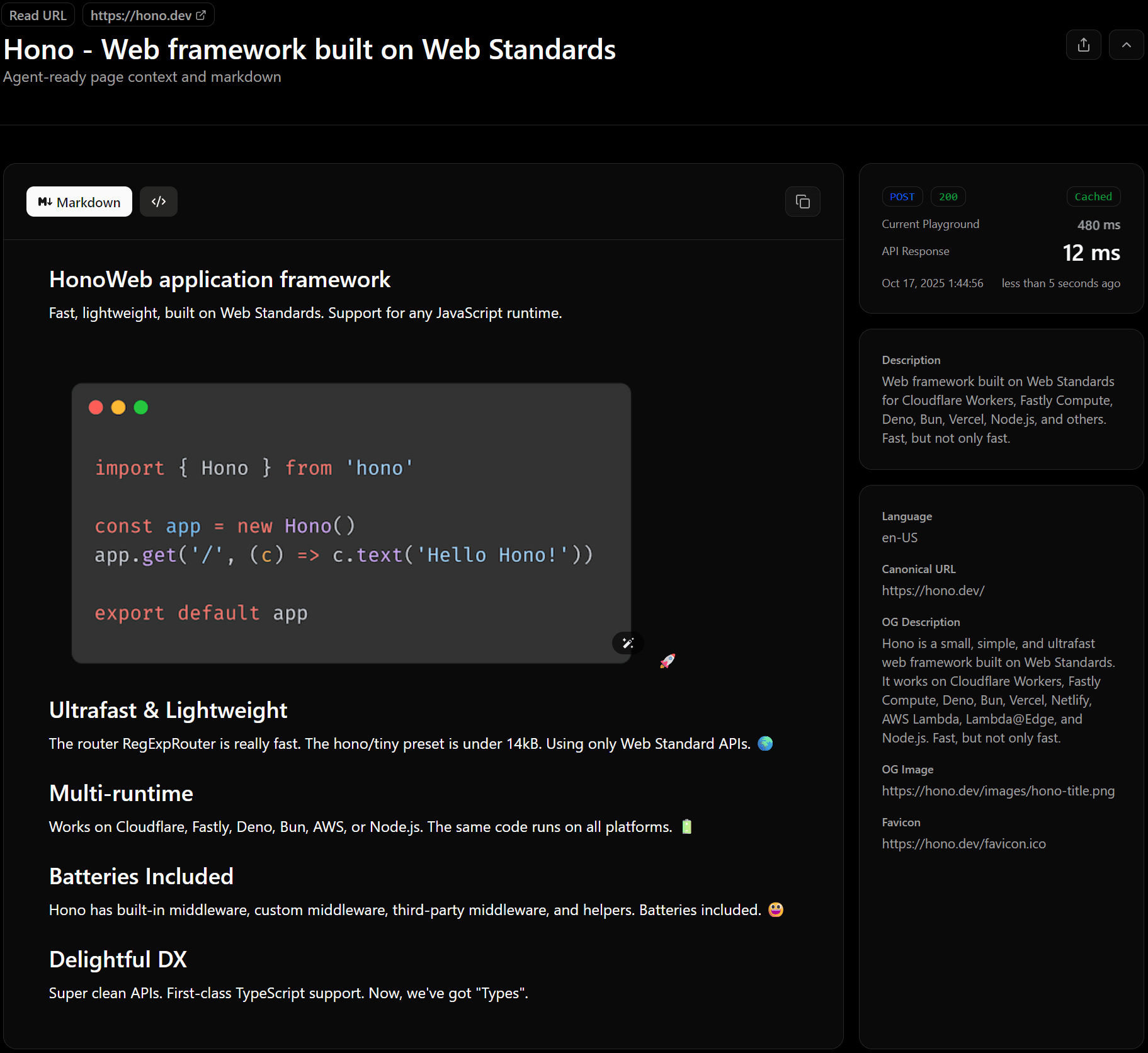 Read URL example
